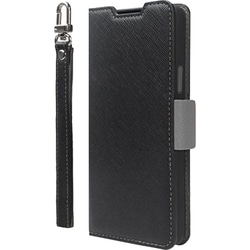iPhone 16e用 ケース 手帳型 カード 収納 ストラップ スタンド 機能 付 スマホケース NU ブラック×ニュートラルグレー CR_IS4CSPLNA_BN
