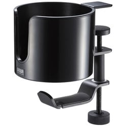 バッグハンガー ドリンクホルダー付き 耐荷重5Kg クランプ固定 ブラック PDA-STN76BK