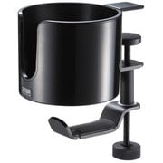 バッグハンガー ドリンクホルダー付き 耐荷重5Kg クランプ固定 ブラック PDA-STN76BK