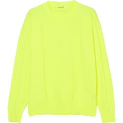 ゴルフウェアメンズ M-ワンカラーニット プルオーバー セーター XL イエロー 011-13210-52-032