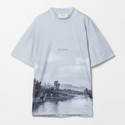 ゴルフウェアメンズ M-ダブルメッシュ フウケイハンソデモック シャツ半袖 M Lグレー 011-23341-48-011