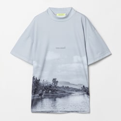 ゴルフウェアメンズ M-ダブルメッシュ フウケイハンソデモック シャツ半袖 XL Lグレー 011-23341-52-011