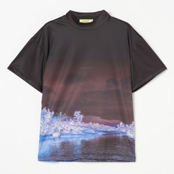 ゴルフウェアメンズ M-ダブルメッシュ フウケイハンソデモック シャツ半袖 M ブラック 011-23341-48-019