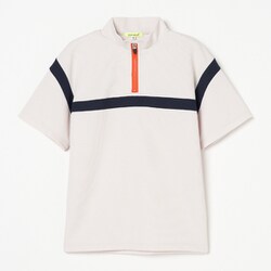 ゴルフウェアメンズ M-ワッフル ハンソデハーフジップ シャツ半袖 XL Lベージュ 011-23342-52-051