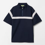 ゴルフウェアメンズ M-ワッフル ハンソデハーフジップ シャツ半袖 M ネイビー 011-23342-48-098