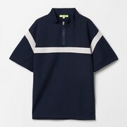 ゴルフウェアメンズ M-ワッフル ハンソデハーフジップ シャツ半袖 L ネイビー 011-23342-50-098