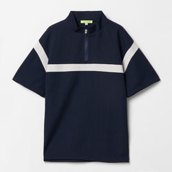 ゴルフウェアメンズ M-ワッフル ハンソデハーフジップ シャツ半袖 XL ネイビー 011-23342-52-098