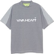 ゴルフウェアメンズ M-ボーダーコンビハンソデカットソー シャツ半袖 L Lグレー 011-23345-50-011