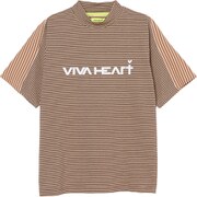 ゴルフウェアメンズ M-ボーダーコンビハンソデカットソー シャツ半袖 L ベージュ 011-23345-50-052