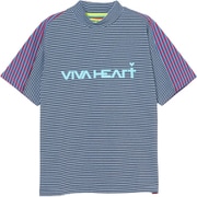 ゴルフウェアメンズ M-ボーダーコンビハンソデカットソー シャツ半袖 XL サックス 011-23345-52-091