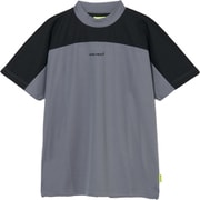 ゴルフウェアメンズ M-ポリエステルカノコ キモノスリーブ シャツ半袖 M Lグレー 011-23442-48-011