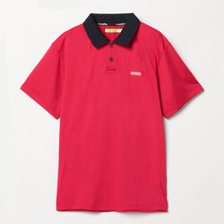 ゴルフウェアメンズ M-高機能ベアテン ジャガードエリポロシャツ シャツ半袖 M ピンク 011-23445-48-073