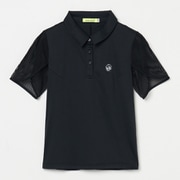 ゴルフウェアレディース L-チューリップスリーブ ダブルメッシュハンソデポロ シャツ半袖 M ブラック 012-23340-40-019