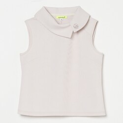 ゴルフウェアレディース L-ワッフル ロールカラー ノースリーブ シャツノースリーブ M Lベージュ 012-23370-40-051