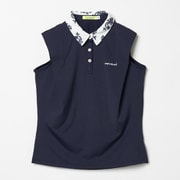 ゴルフウェアレディース L-ボタニカル 高機能ベアテン ノースリーブシャツ シャツノースリーブ S ネイビー 012-23470-38-098