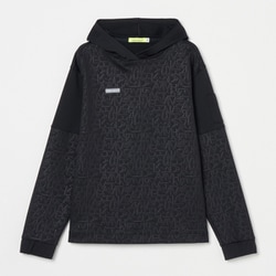 ゴルフウェアレディース L-モノグラムエンボス フーディ ブルゾン M ブラック 012-33210-40-019