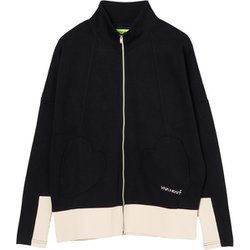 ゴルフウェアレディース L-ハート ポケット リブ アウター ブルゾン M ブラック 012-33211-40-019