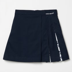 ゴルフウェアレディース L-ボタニカル アシメプリーツ ツイルスカート スカート L ネイビー 012-73470-42-098