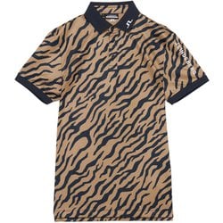 ゴルフウェアメンズ M08A Tour Tech Print Polo シャツ半袖 S キャメル 071-23241-44-042