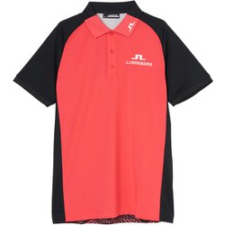 ゴルフウェアメンズ M123A Calle Tour Polo シャツ半袖 L サーモンピンク 071-23357-48-075