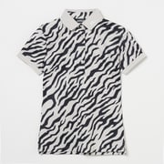ゴルフウェアレディース W06A Tour Tech Print Polo シャツ半袖 XS アイボリー 072-23241-36-006