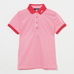 ゴルフウェアレディース W06A Tour Tech Print Polo シャツ半袖 M ピンク 072-23241-40-073