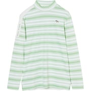 ゴルフウェアメンズ M ボーダー長袖ハイネックシャツ シャツ長袖 XL ライム 001-23211-52-021