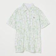 ゴルフウェアメンズ M ロゴプリント半袖シャツ シャツ半袖 XL ライム 001-23241-52-021