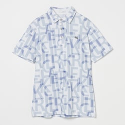 ゴルフウェアメンズ M ロゴプリント半袖シャツ シャツ半袖 XL サックス 001-23241-52-091