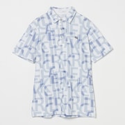 ゴルフウェアメンズ M ロゴプリント半袖シャツ シャツ半袖 XL サックス 001-23241-52-091