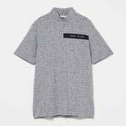 ゴルフウェアメンズ M ロゴジャガード半袖ハイネックシャツ シャツ半袖 M チャコール 001-23244-48-018
