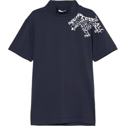 ゴルフウェアメンズ M レタードヘンリー半袖ハイネックシャツ シャツ半袖 M ネイビー 001-23340-48-098