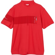 ゴルフウェアメンズ M ディンプルドット半袖ハイネックシャツ シャツ半袖 M レッド系 001-23441-48-065