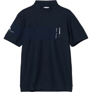 ゴルフウェアメンズ M ディンプルドット半袖ハイネックシャツ シャツ半袖 M ネイビー 001-23441-48-098
