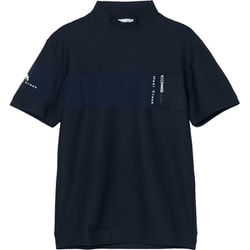 ゴルフウェアメンズ M ディンプルドット半袖ハイネックシャツ シャツ半袖 L ネイビー 001-23441-50-098