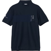 ゴルフウェアメンズ M ディンプルドット半袖ハイネックシャツ シャツ半袖 L ネイビー 001-23441-50-098
