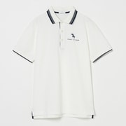 ゴルフウェアメンズ M シャドーヘンリーカノコ半袖ポロシャツ シャツ半袖 XL オフホワイト 001-23442-52-005