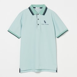 ゴルフウェアメンズ M シャドーヘンリーカノコ半袖ポロシャツ シャツ半袖 XL Lグリーン 001-23442-52-022