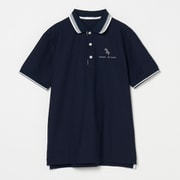 ゴルフウェアメンズ M シャドーヘンリーカノコ半袖ポロシャツ シャツ半袖 XL ネイビー 001-23442-52-098