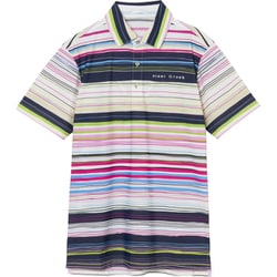 ゴルフウェアメンズ M コンチェロマルチボーダー半袖シャツ シャツ半袖 L ピンク系 001-23443-50-074