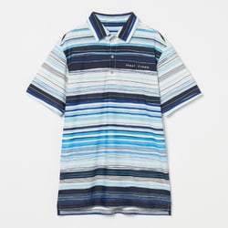 ゴルフウェアメンズ M コンチェロマルチボーダー半袖シャツ シャツ半袖 XL ブルー 001-23443-52-095