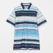 ゴルフウェアメンズ M コンチェロマルチボーダー半袖シャツ シャツ半袖 XL ブルー 001-23443-52-095
