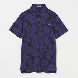 ゴルフウェアメンズ M 強撚スムースフラワープリント半袖シャツ シャツ半袖 XL ネイビー 001-23541-52-098