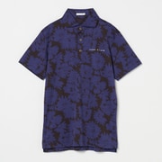 ゴルフウェアメンズ M 強撚スムースフラワープリント半袖シャツ シャツ半袖 XL ネイビー 001-23541-52-098