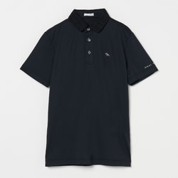 ゴルフウェアメンズ M twincotUV半袖ポロシャツ シャツ半袖 XL ブラック 001-23544-52-019