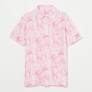 ゴルフウェアメンズ M フローラルリーフ半袖シャツ シャツ半袖 M Lピンク系 001-23545-48-072
