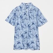 ゴルフウェアメンズ M フローラルリーフ半袖シャツ シャツ半袖 XL サックス 001-23545-52-091