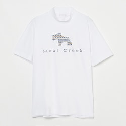 ゴルフウェアメンズ M ヘンリー君プリント半袖ハイネックシャツ シャツ長袖 M オフホワイト 001-23643-48-005