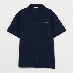 ゴルフウェアメンズ M ハウンドトゥースジャージィシャツ シャツ半袖 XL ネイビー 001-23644-52-098