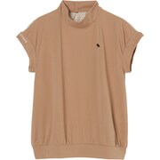 ゴルフウェアレディース L ギンガムコンビジャージィトップ シャツ半袖 L ブラウン系 002-23443-42-044